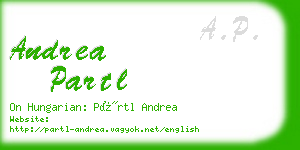 andrea partl business card